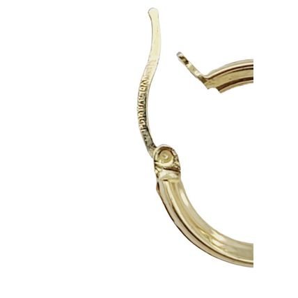 Channel-Sett CZ Stones 14 mm Round Hoop Earrings New Real 14K Yellow Gold