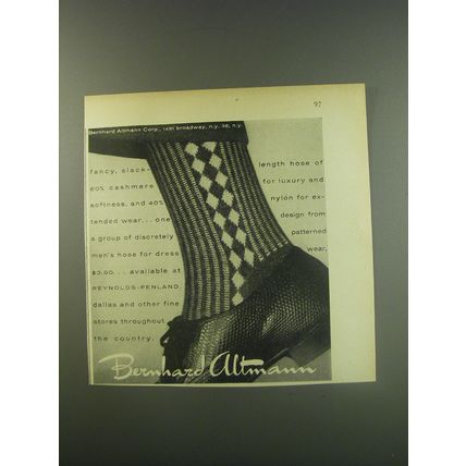1956 Bernhard Altmann Cashmere Socks Advertisement