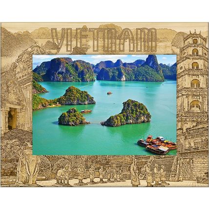 Vietnam Laser Engraved Wood Picture Frame Landscape (4 x 6)