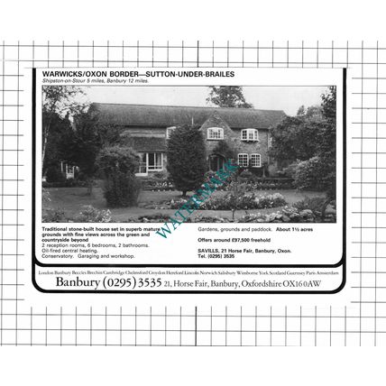 Upwey Dorset / Sutton-Under-Brailes House Sale Advert - 1980 Clipping / Print