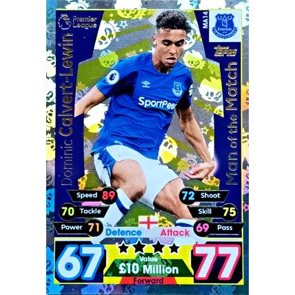 MATCH ATTAX EXTRA 2017/18 DOMINIC CALVERT LEWIN ROOKIE EPL 17/18 Ma14