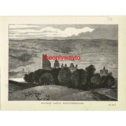 Prudhoe Castle, Northumberland, Book Illustration (Print), 1891