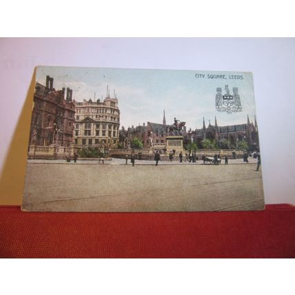 CITY SQUARE, LEEDS, YORKSHIRE used antique postcard by Monteith, 1907 pm =