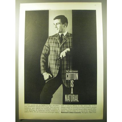 1960 Natural Cotton Council Advertisement - For sportswear cotton is a natural