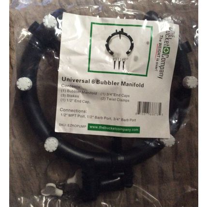 4 x The bucket Company Hydroponics Drip Irrigation 6 Bubbler Manifolds