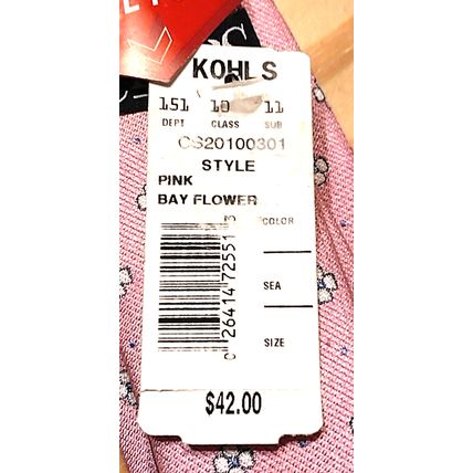 Chaps Mens Stretch Summer Pink Bay Flower Tie New Kohl's Retail $42 Silk Shell