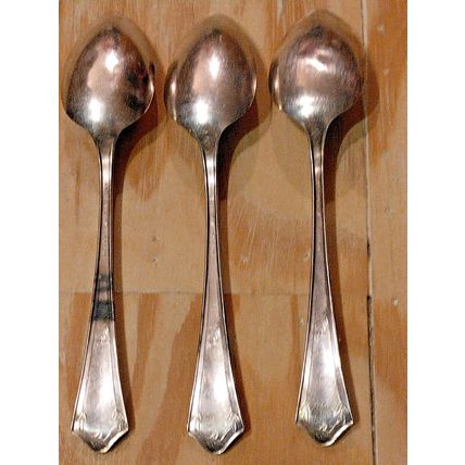 Vintage Oneida Community Par Plate Tablespoon Lot Of 3 Silverplated Floral
