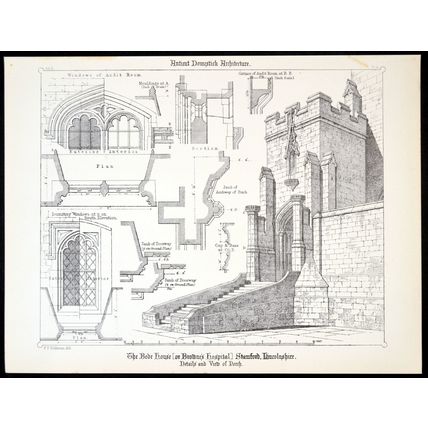 BEDE HOUSE, STAMFORD, LINCOLNSHIRE 1890 Francis Thomas Dollman LITHOGRAPH #4
