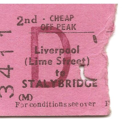 B.R.B. Edmondson Ticket - Liverpool Lime Street to Stalybridge