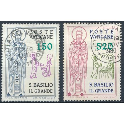 160th Death Anniv of St Basil The Great - Vatican City 1979 - F H - MiNr 743/4