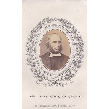 CDV PHOTO -REV JAMES HOWIE, CANADA . CHRISTIAN TIMES PORTRAIT GALLERY.