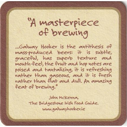 BEER MAT - GALWAY HOOKER BREWERY (IRELAND)- IRISH PALE ALE - (Cat No 003)-(2010)