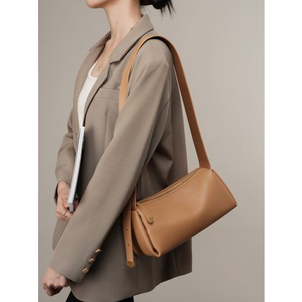 Genuine Leather Women Small Shoulder Purse Handbag Brown