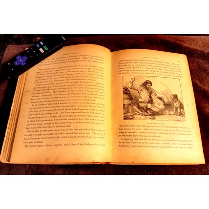 The Adventures Of Robinson Crusoe By Daniel Defoe Circa 1900 10" Tall Good Shape