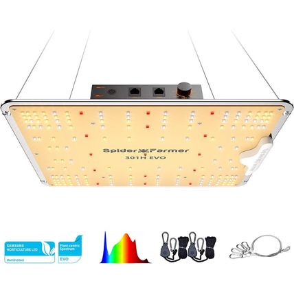Spider Farmer 2024 New SF1000 LED Grow Light with Samsung LM301H EVO High Effici