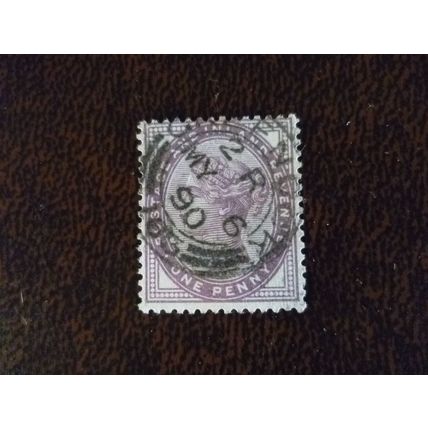 1881 GB Queen Victoria SG172 1d lilac fine used stamp 6 May 1890 Greenock
