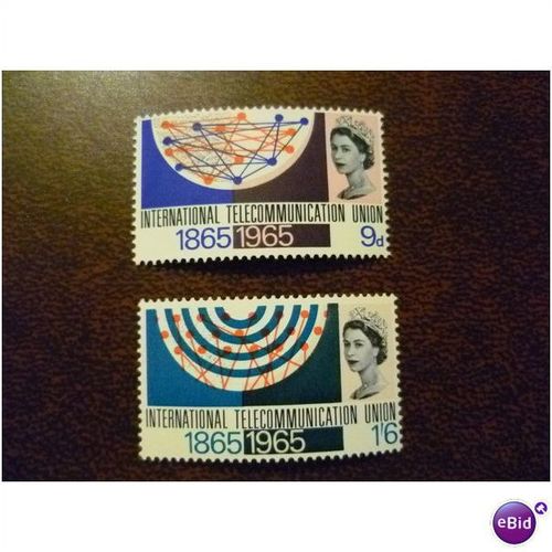 1965 GB ITU Centenary set ordinary mint stamps SG683 SG684