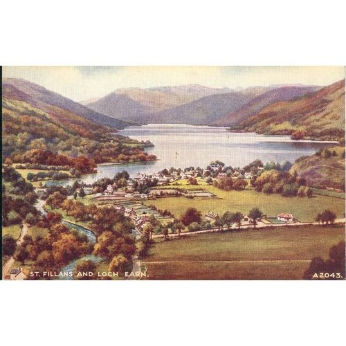 St. Fillans & Loch Earn, Inverness-shire, Scotland - Valentine & Sons Ltd. A2043