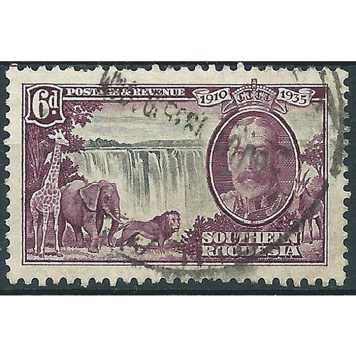 Southern Rhodesia 1935 SG34 6d Black & Purple Silver Jubilee Fine Used . . ..