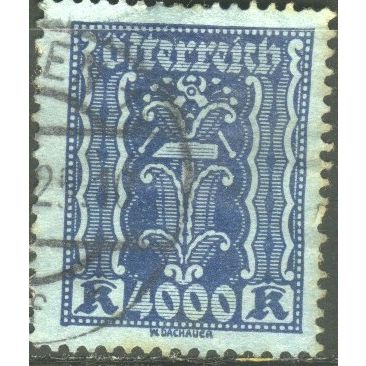 Austria 1922 - SG498 - 4000k blue on blue - Pincers and Hammer - used