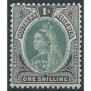 Southern Nigeria 1901 SG6 1/- Green & Black Mounted Mint..