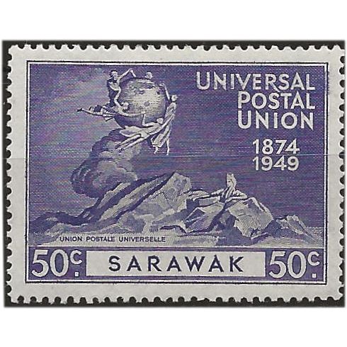 Sarawak 1949 SG170 50c Violet UPU Mounted Mint . ..