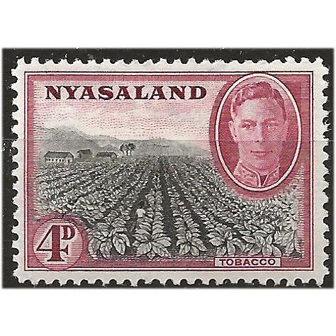 Nyasaland 1945 SG149 4d Black & Claret mounted Mint . ..