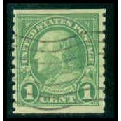 Used 597 1c Benjamin Franklin Just Clears M09657
