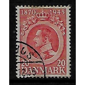 DENMARK 1945 75th BIRTHDAY KING CHRISTIAN X 20 ORE RED SG 344 FINE USED