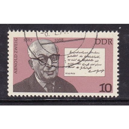 EAST GERMANY DDR 1977 CELEBRITIES BIRTH ANNIV 10pf USED SG E1914 ZWEIG