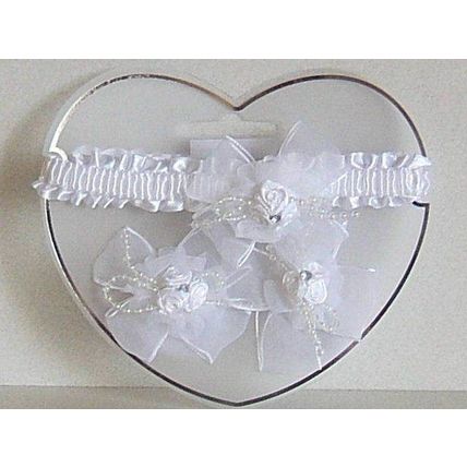 WHITE BABY HEAD BAND AND HAIR TIES/CHRISTENING/DECORATED WITH LACE AND DIAMONTES