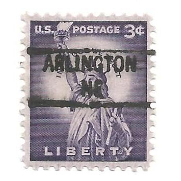 PRECANCEL -T&T ARLINGTON, NEB 841 ON 3c LIBERTY