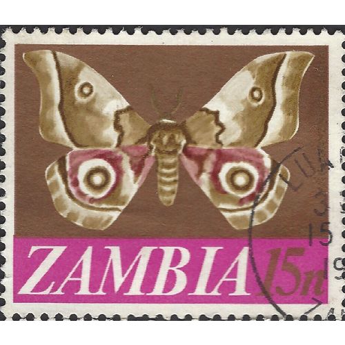 ZAMBIA, BUTTERFLY, Nudaurelia zambesina, brown 1968, 15n