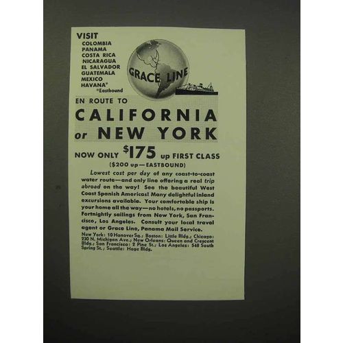 1932 Grace Line Cruise Ad - California or New York