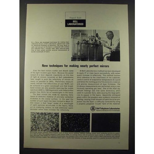 1965 Bell Telephone Laboratories Ad - Making Nearly Perfect Mirrors