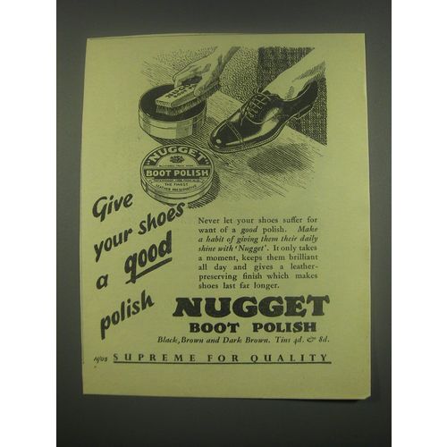 1949 Nugget Boot Polish Ad - Give your shoes a good polish
