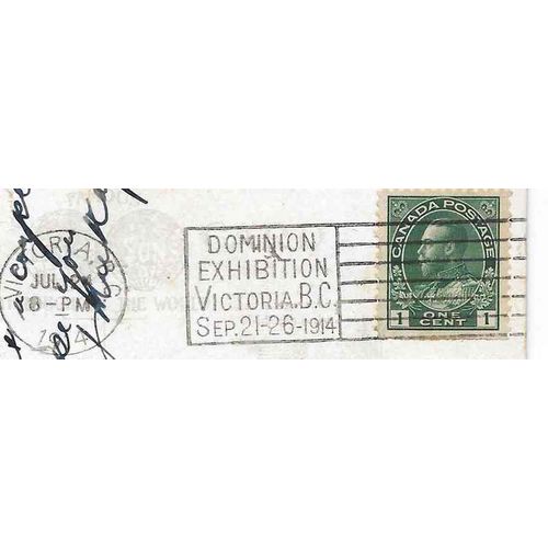Canada Admiral Flag Slogan 1914 Victory BC "Dominion Exhibition ..." Ship Card