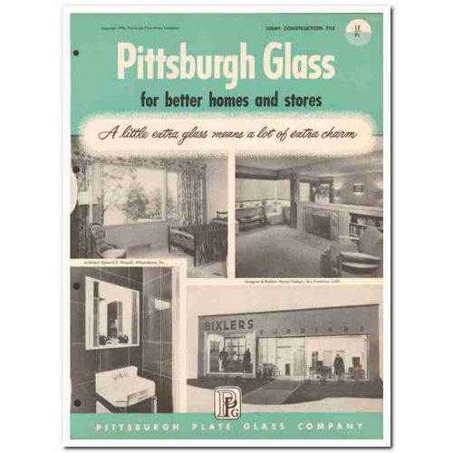 PITTSBURGH PLATE GLASS COMPANY 1954 Home store windows vintage catalog