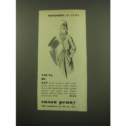 1949 Susan Penny Dress Advertisement - You'll be Gay
