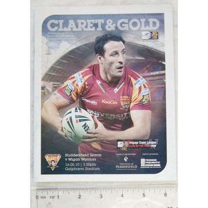 2010 programme Huddersfield Giants v. Wigan Warriors