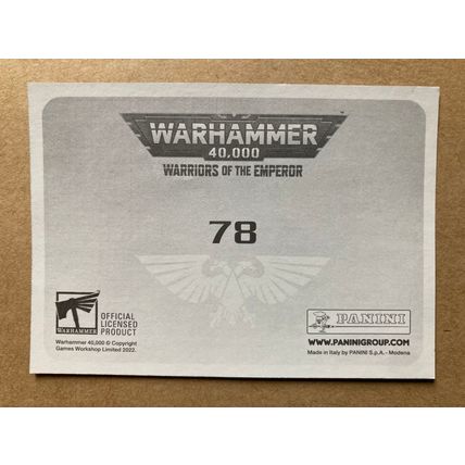 Warhammer 40,000: Warriors of the Emperor Sticker # 78 (A) unused 2022 Panini