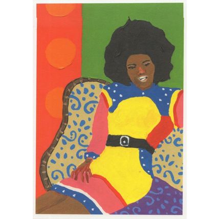 Alan Fears Afro American 1970s Style Lady Painting Postcard