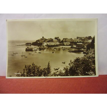 TENBY, PEMBROKESHIRE, WALES used vintage postcard RP 1954 pm /