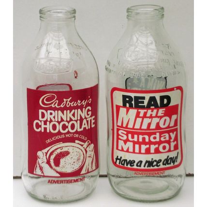 Vintage advertising Milk Bottles 1980's x 4 M8