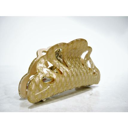 Gold glitter hair claw clamp clip for fine thin hair
