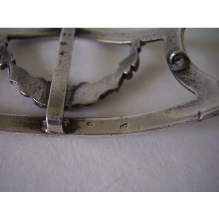 Antique c19th French Silver Shoe Buckles Boar's Head Hallmark Buckle Design 294