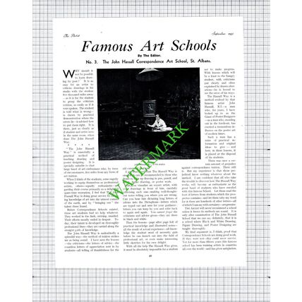 The John Hassall Art School St Albans Hertfordshire Artist - 1931 Article