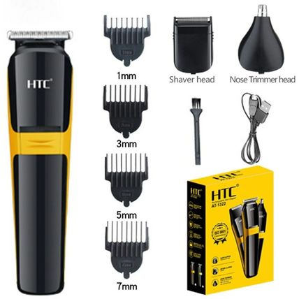 HTC Mens Hair Trimmer Grooming Kit 3in1 Beard Face Nose Ear Hair Clippers AT1322