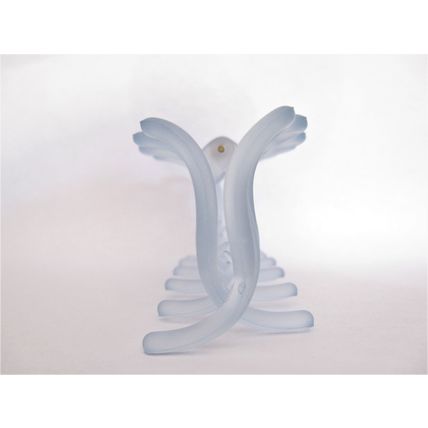 Long powder blue clear design hair claw clip for fine, thin hair