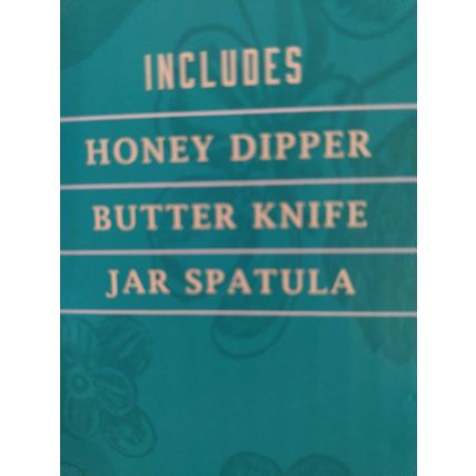 Pioneer Woman Blooming Bouquet Condiment Set 3 Pc Dipper Knife Spatula New!